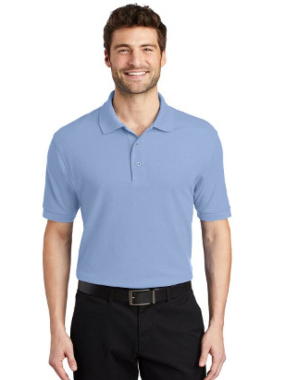 Port Authority K500 Men's Silk Touch Polo - Light Blue
